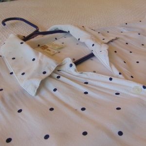 Tie-hem Polka Dot Button Down